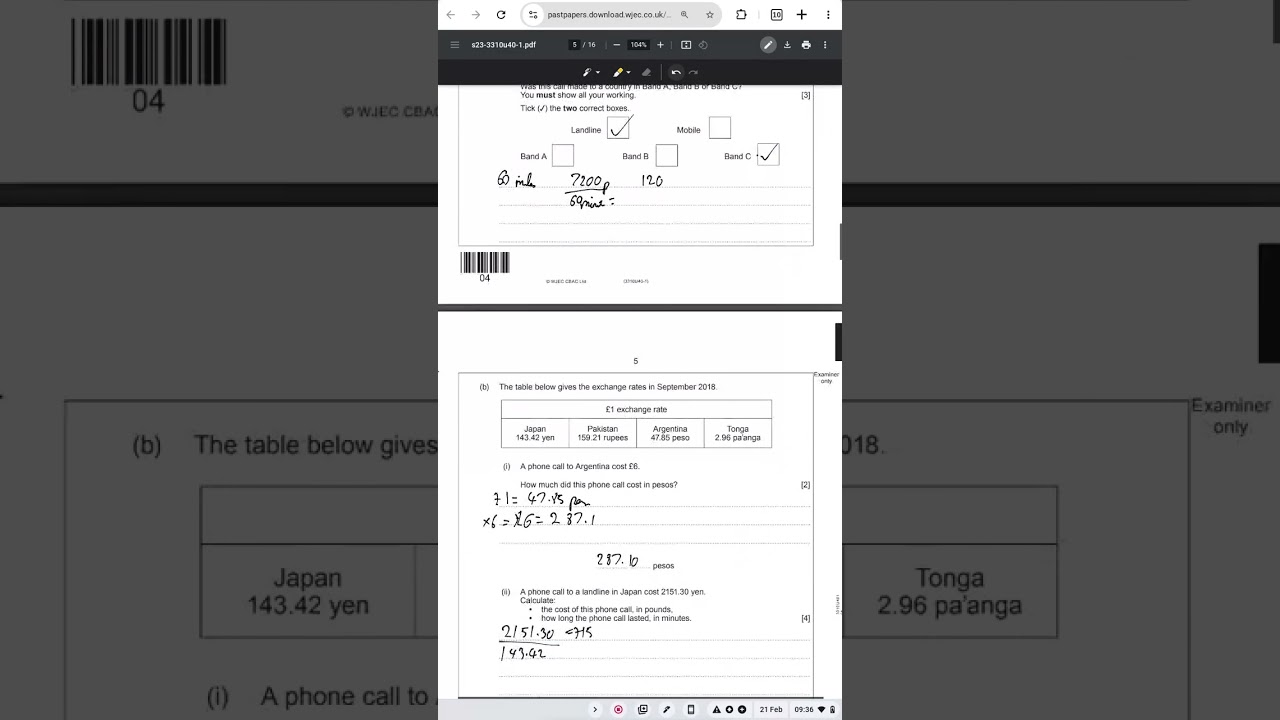 Complete Work Through of the WJEC Unit 2 Calculator Intermediate Tier Numeracy Exam from 2023
