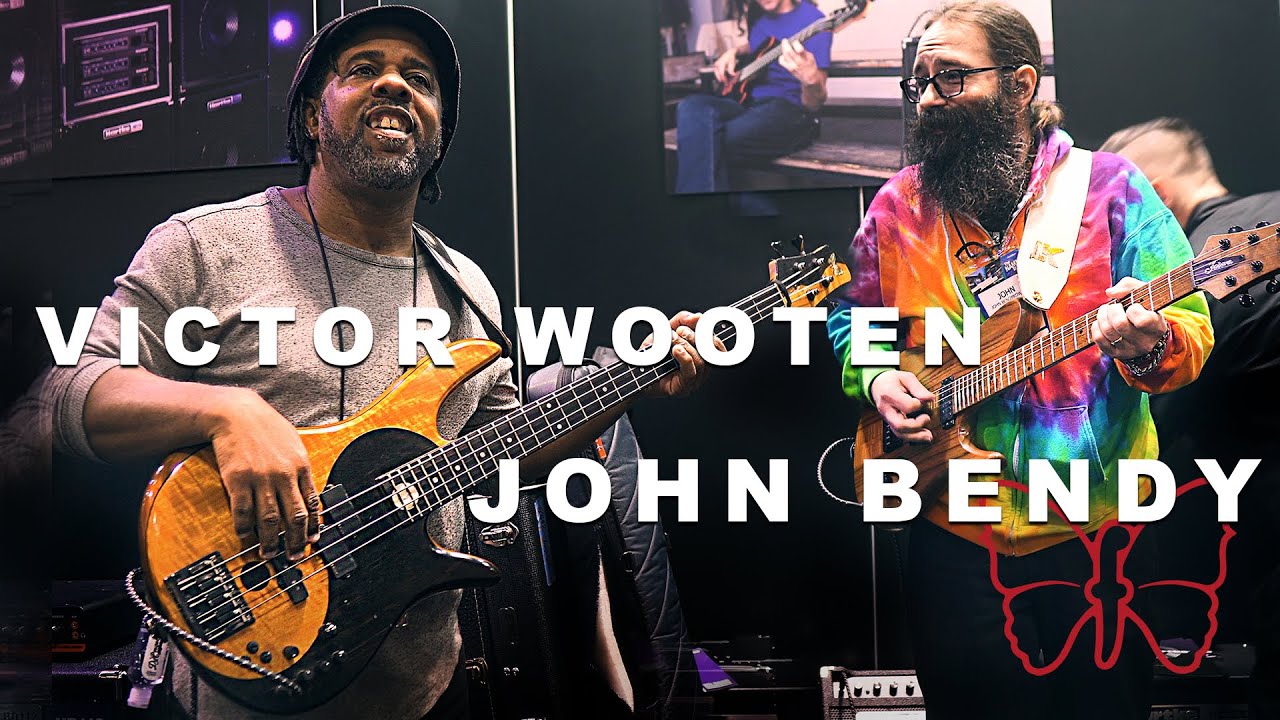 Victor Wooten Crashes John Bendy demoing the NEW Imperial II Guitar!
