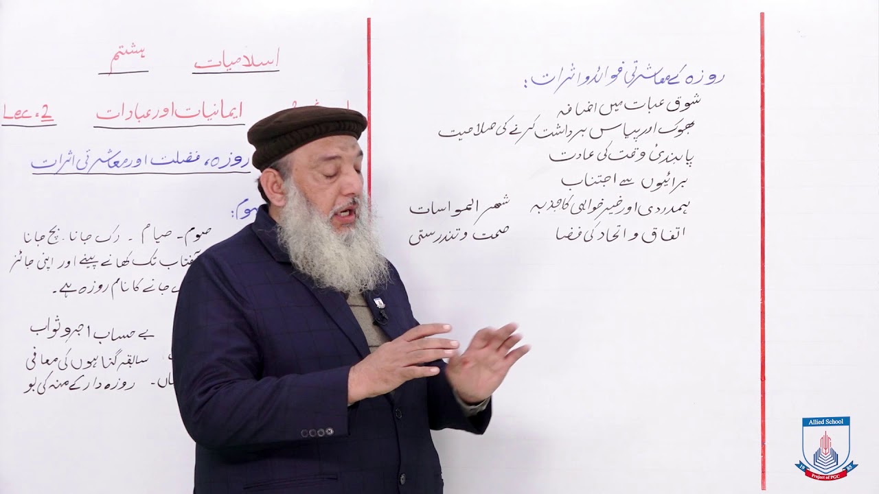 Class 8 - Islamic Studies - Chapter 2 - Lecture 2 - Roza -  Allied Schools