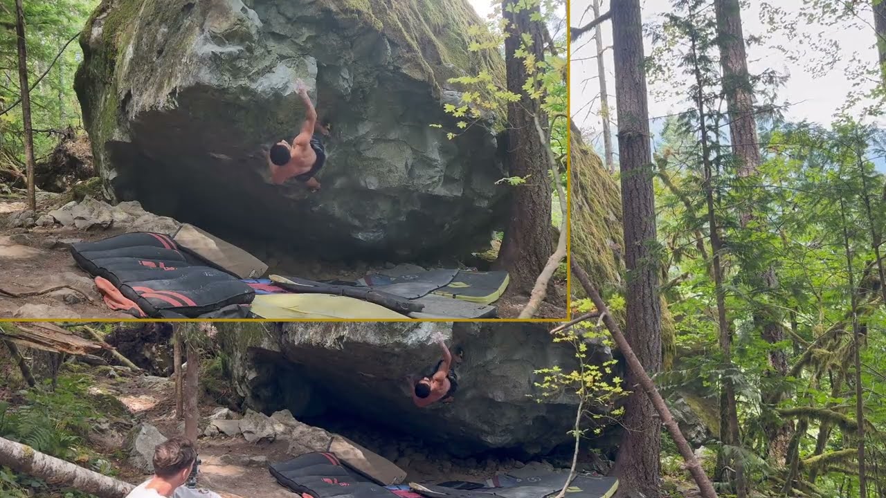 The Secret Lives of Children (V9) - Squamish Bouldering: Crumpit Woods