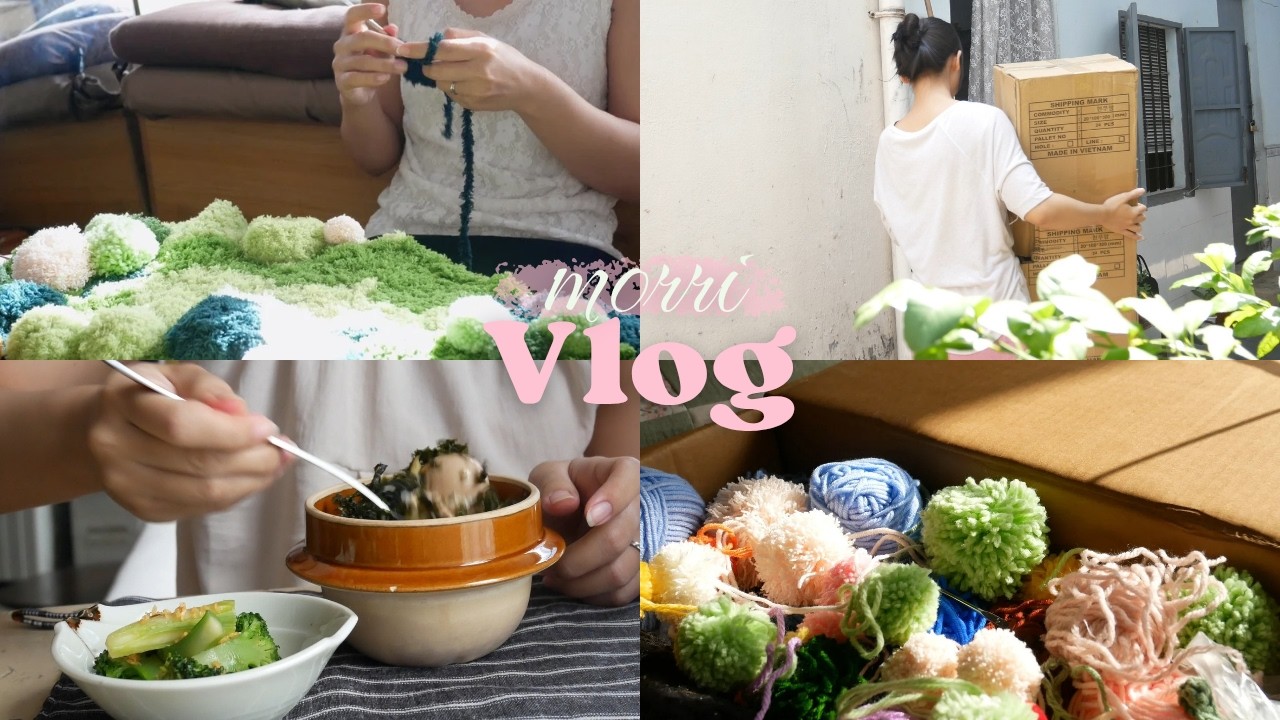 Daily vlog| Chiếc kệ gỗ nhỏ và thảm len tự làm, DIY |morri