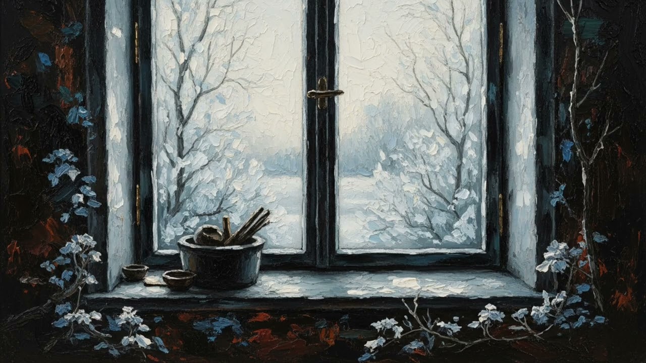 Ambient ART TV 4K | Relaxing Vintage Frosty Window Landscape (Gallery TV)