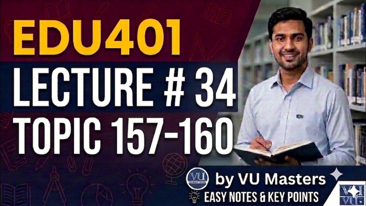 EDU401 Lecture 34 Topic 157&ndash;160 final term Preparation Updated lectures #VU Masters