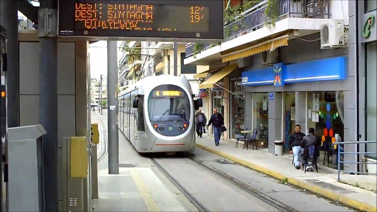 The tramway in Athens,Greece (HD)
