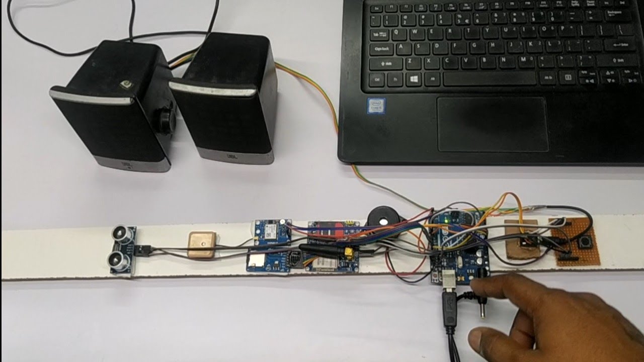 Blind stick project using Arduino | Blind stick navigation with emergency button | Arduino projects