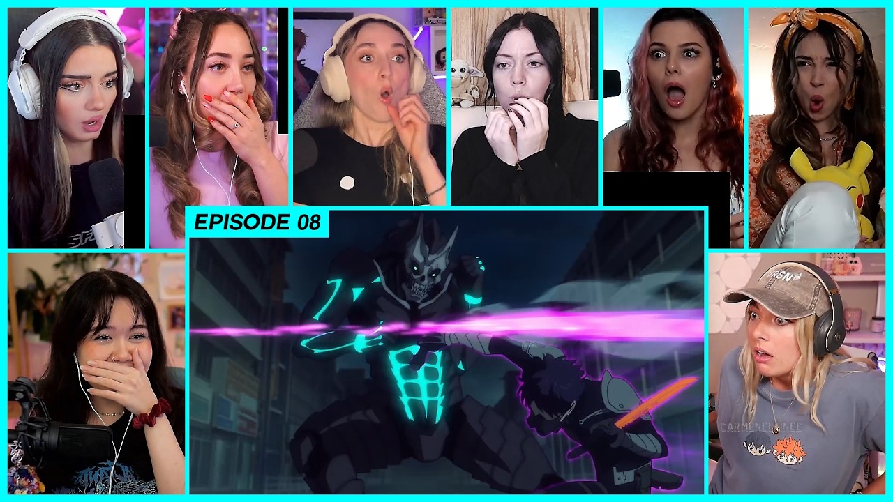 [GIRLS REACT] Kafka vs Hoshina | Kaiju No. 8 Ep 8 Girl Reaction Mashup
