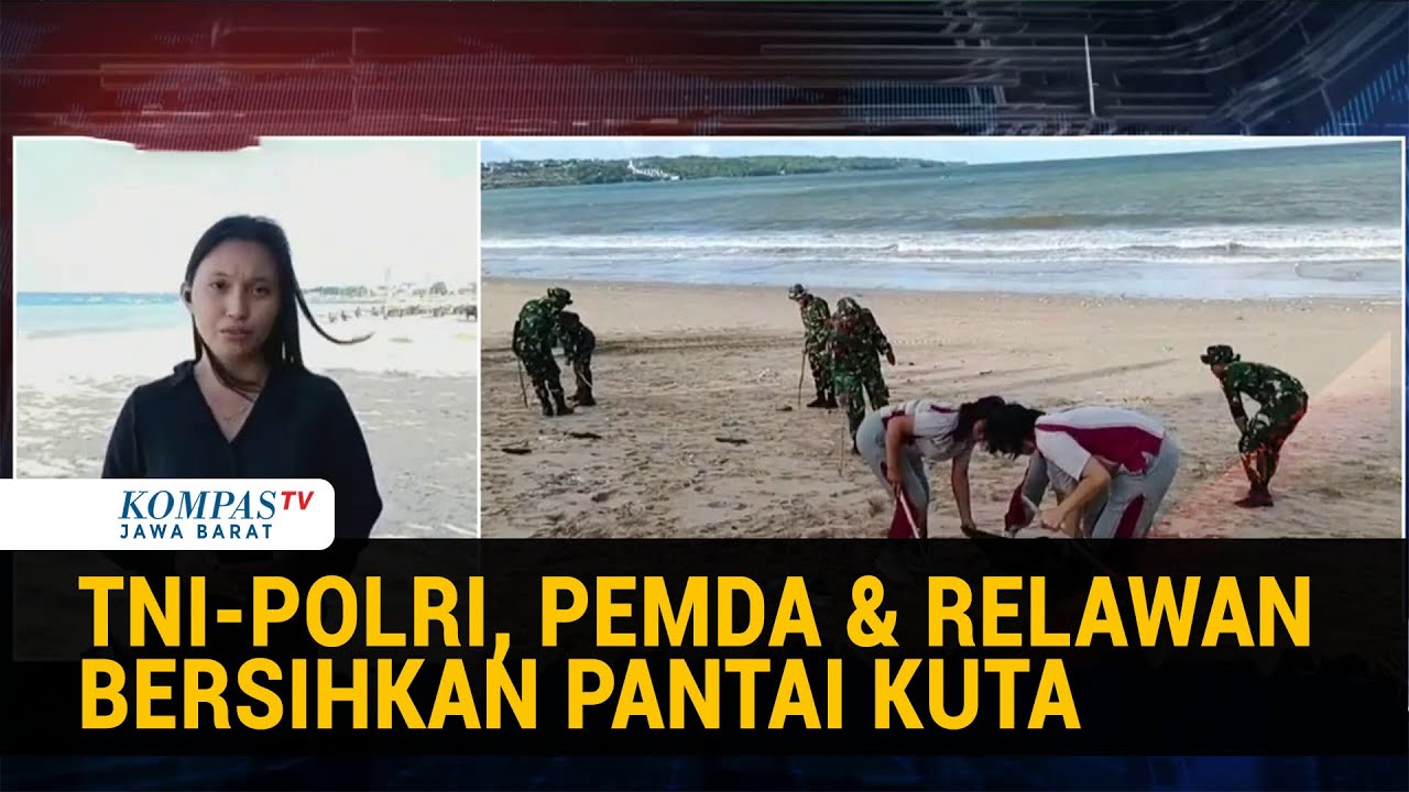 Ditegur Prabowo, TNI-Polri hingga Relawan Bersih-Bersih Sampah di Pantai Kuta Bali 