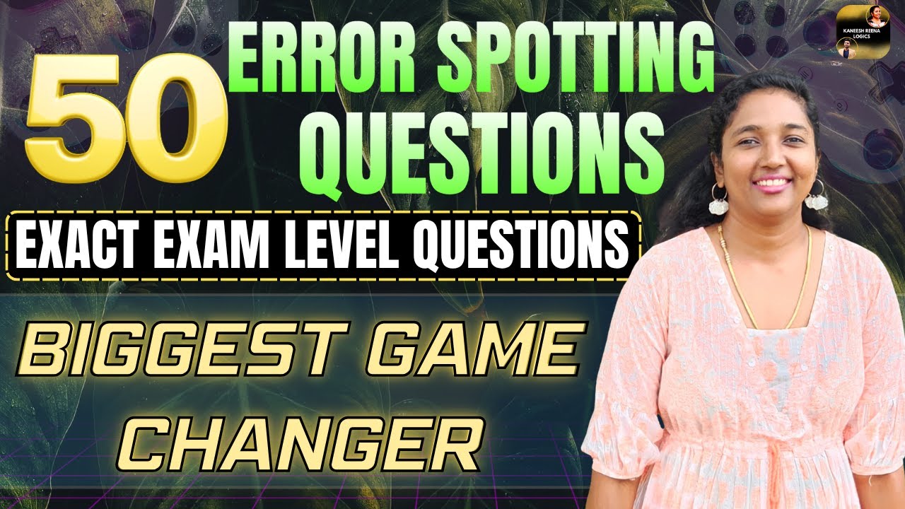 50 IMPORTANT ERROR SPOTTING QUESTIONS | UPCOMING ALL BANK EXAMS | REENA