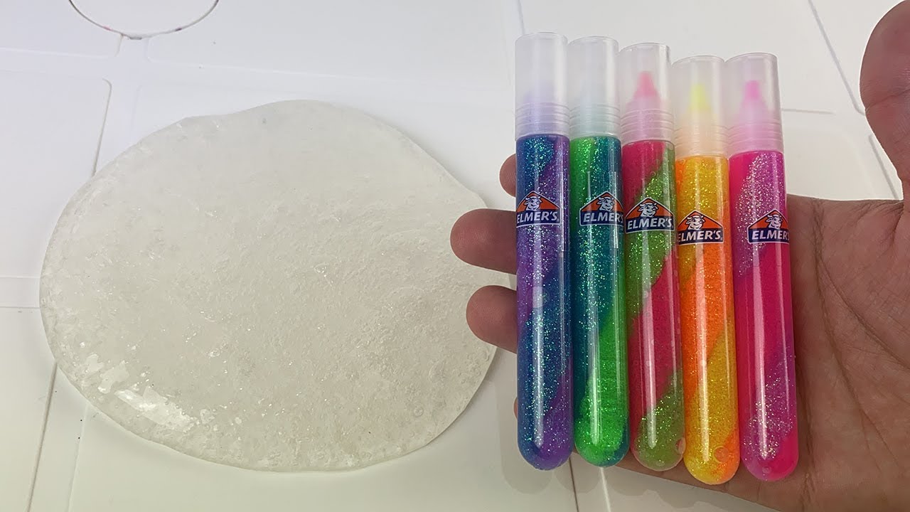 COLORINDO SLIME COM CANETAS DE DUAS CORES DE COLA AO MESMO TEMPO! (Vídeos satisfatórios)
