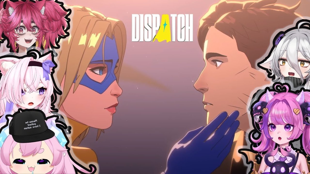 Vtubers играют в Dispatch: первая реакция на поцелуй блондинки в пиджаке (подборка)