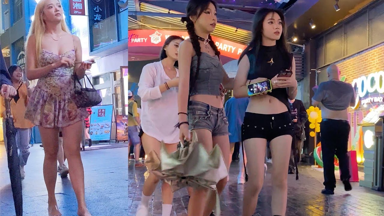 Just like a dream，Guangzhou city nightlife attracts me，so many beautiful girls here 和女神擦肩而过，实拍中国广州街景