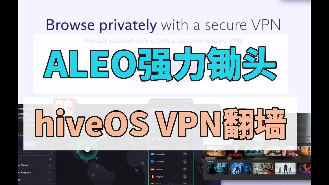 aleo显卡挖矿强力锄头zklion教程②,hiveos免费VPN翻墙上网设置,protonvpn
