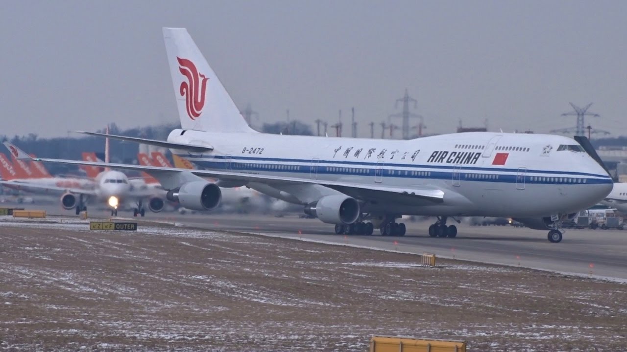 [FullHD] *RARE* Air China Boeing 747-400 landing at Geneva/GVA/LSGG