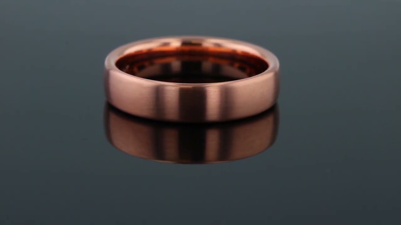 Men's High Polish Rose Gold Wedding Band