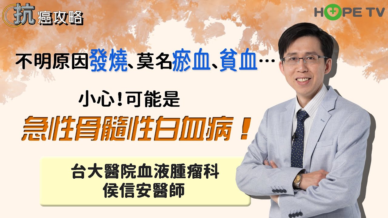 不明發燒、瘀血、貧血…小心! 是急性骨髓性白血病(AML)！?〡ft. 台大醫院血液腫瘤科 侯信安醫師〡【抗癌攻略】