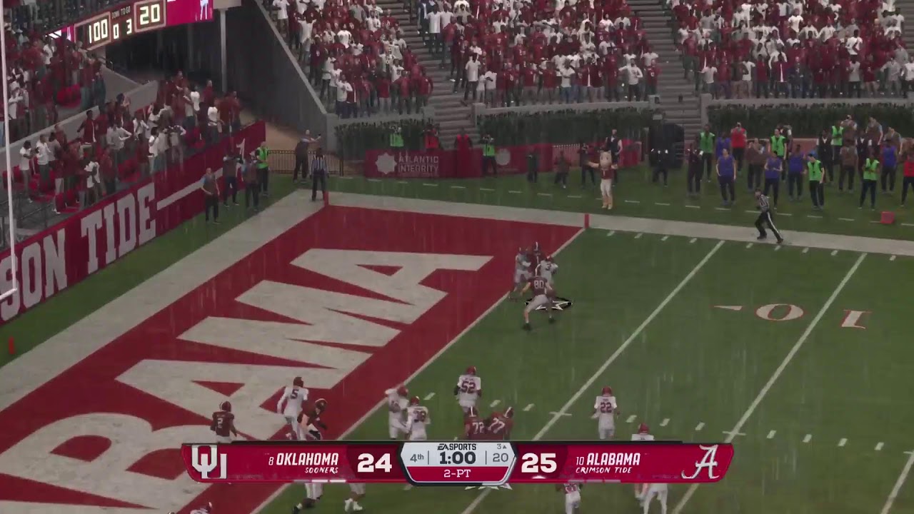 If ncaa football video game did the play offs Oklahoma vs alabama 👴👴👴