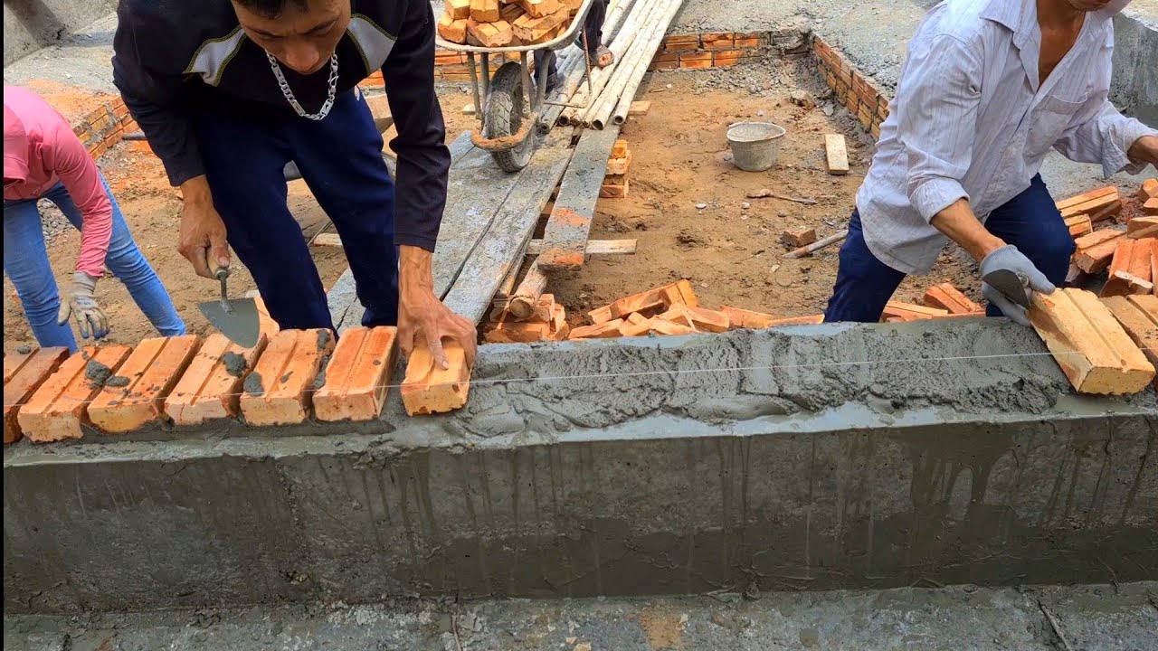 Construction Skills - Construction of Brick Wall 220cm | My Construction Work