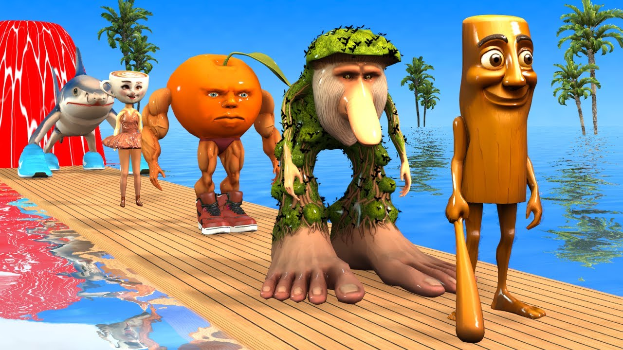 Long Slide Game With Elephant Gorilla Buffalo Hippopotamus Tiger 3d Animal Game Funny 3d Animals