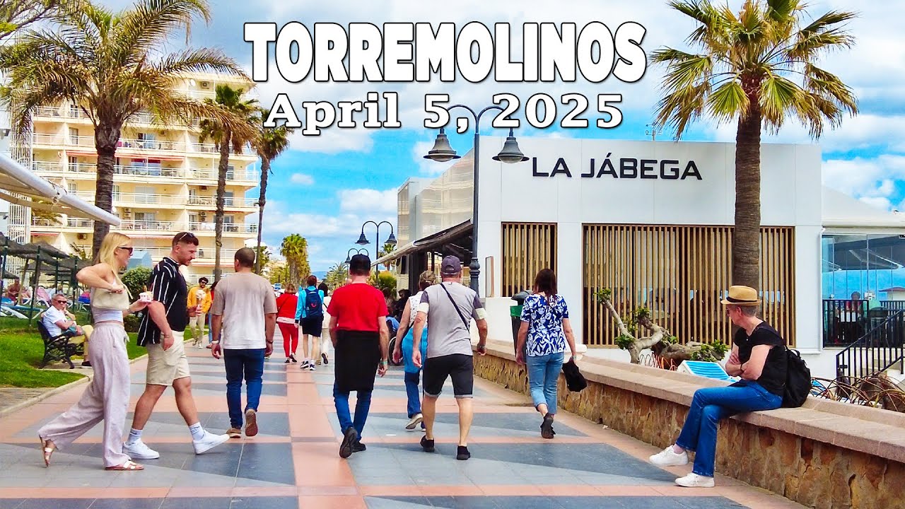 Torremolinos April 5, 2025 Promenade Walking Tour Malaga Costa del Sol Spain [4K]