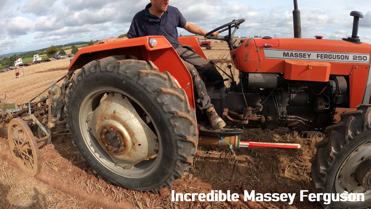 1985 Massey Ferguson 250 4WD 2.5 Litre 3-Cyl Diesel Tractor (44 HP) with Ransomes Plough