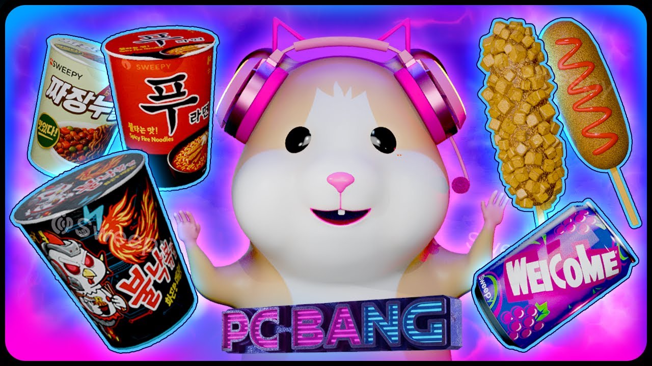 ASMR PC방 Buldak, Corn dog & Hot dog, Shin ramen, jjapaguri  Mukbang ASMR 불닭 신라면 | Buldak EP.3