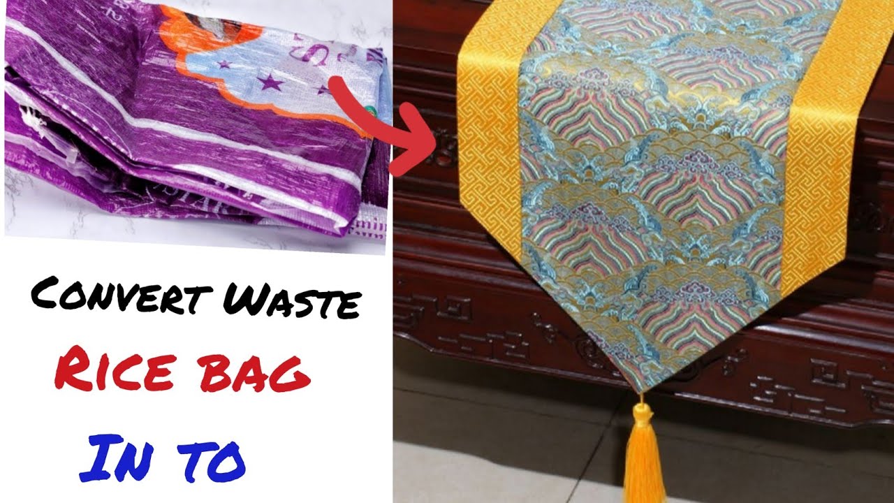 WASTE RICE BAG REUSE IDEA I DIY TABLE RUNNER/TABLE COVER I TASSEL DIY I FLOOR MAT, RUNNER,TABLE MAT