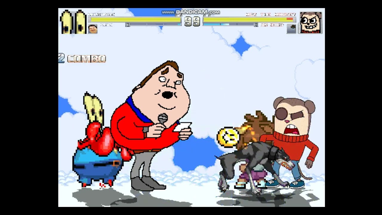 MUGEN: Mr. Krabs (me) and Faustao VS Max the Monkey and Anne Boonchuy