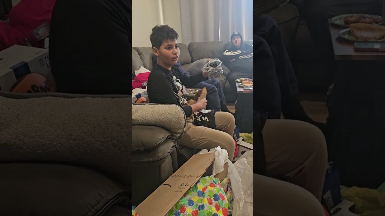 Bentley opening his Birthday gifts 