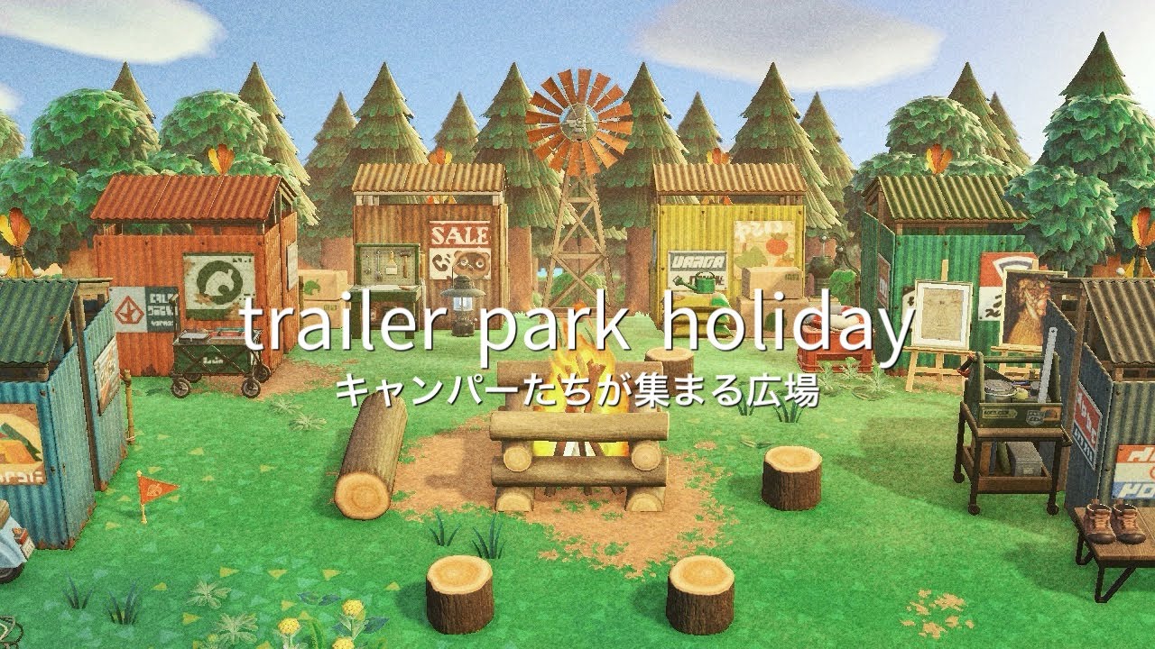 キャンパーたちが集まる広場🛻 初期地形を活かした島 | trailer park | Speed Build | Animal Crossing New Horizons あつ森