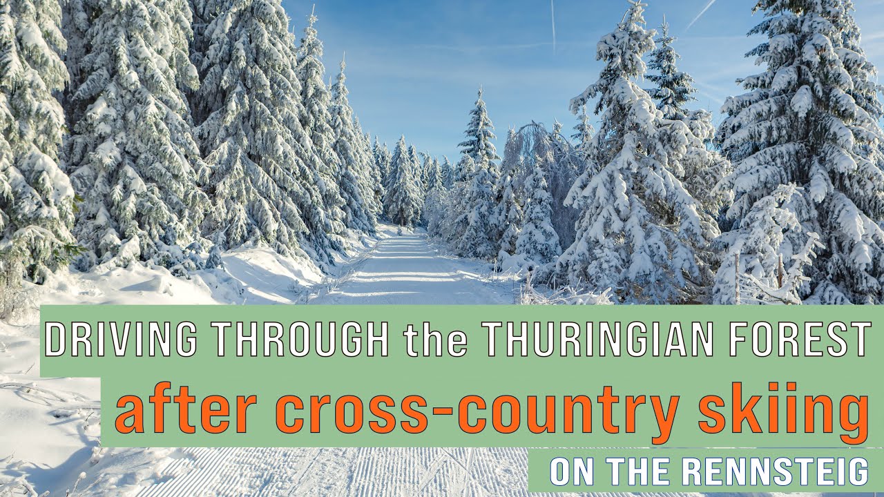 Driving through the Thuringian Forest after skiing on the Rennsteig from Masserberg to Waffenrod