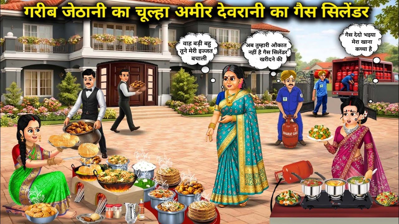 गरीब जेठानी का चूल्हा अमीर देवरानी का गैस सिलेंडर वाली रसोई | garib jethani ka chula amir devrani...