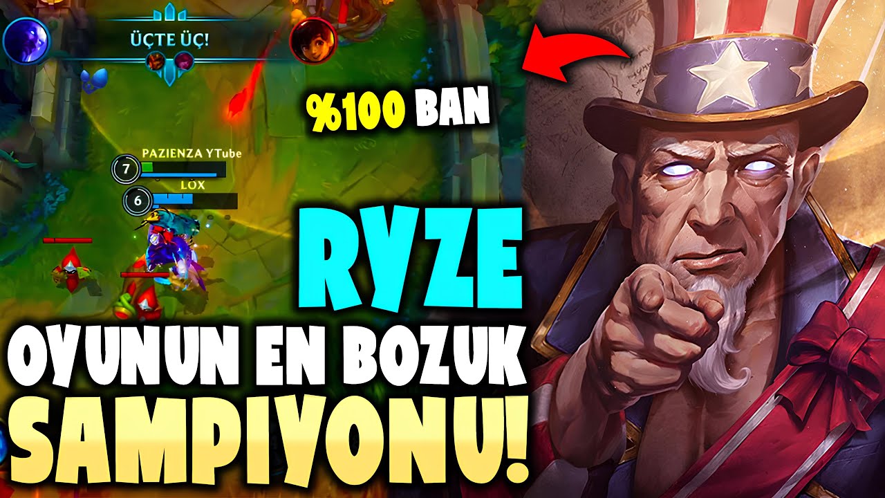 %100 BAN ORANI EN BOZUK ŞAMPİYON NERF GELECEK! Wild Rift Ryze Faker