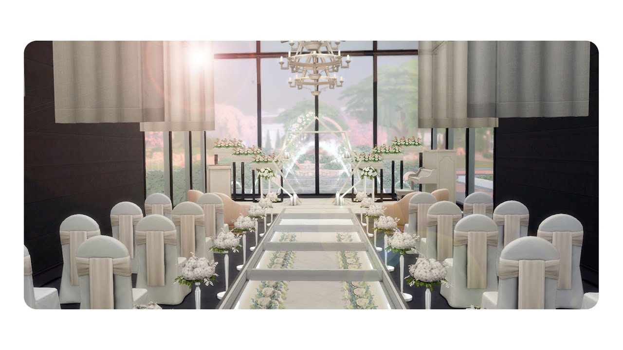 [심즈4] 호화로운 모던 예식장 건축 💑 SIMS4 NOCC Speed Build Newcrest Modern Wedding Venue