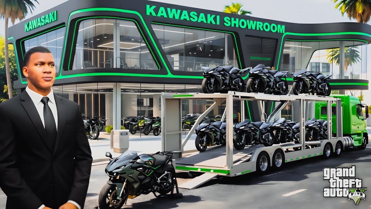 Franklin Opened A New Bike Showroom Kawasaki Ninja In Gta 5