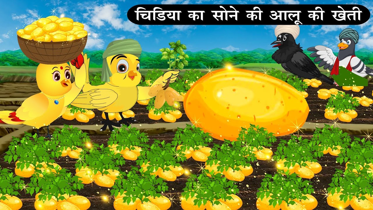 सोने की आलू की खेती | Tuni Chidiya Achi Kahani|Chidiya Hindi Cartoon | Bird cartoon 