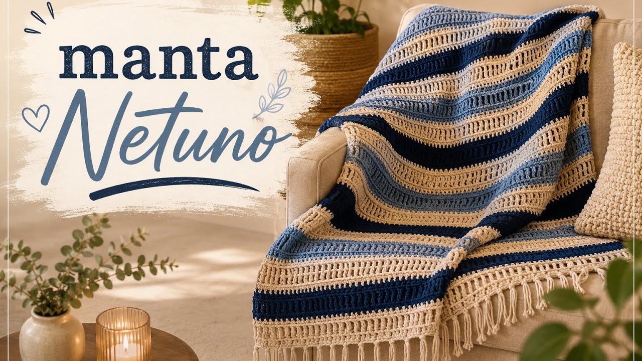 MANTA NETUNO - Linda e fácil de fazer!! Por Patrícia Guedert! 💝