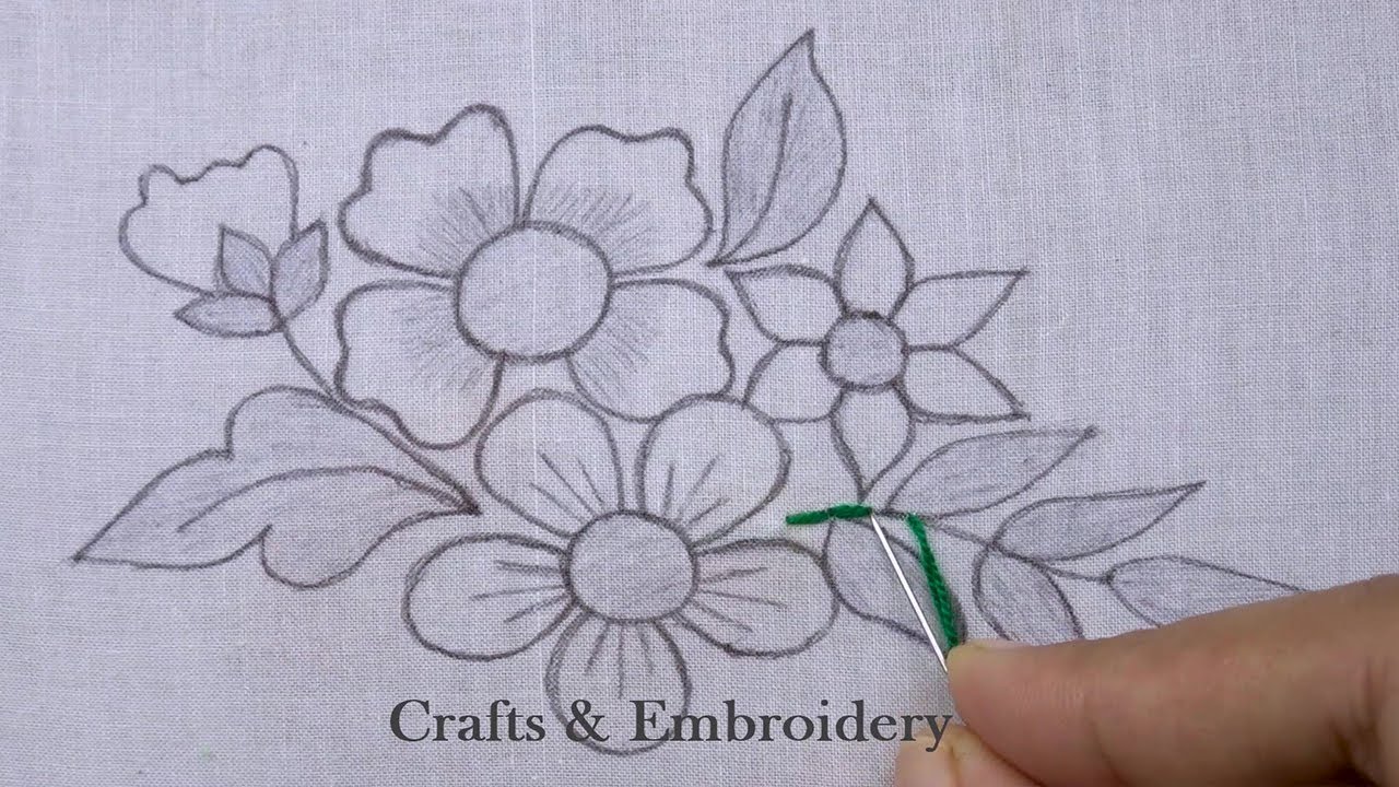 Beautiful Hand Embroidery - Amazing Flower Embroidery Tutorial - Rose Flower Embroidery- Easy Stitch