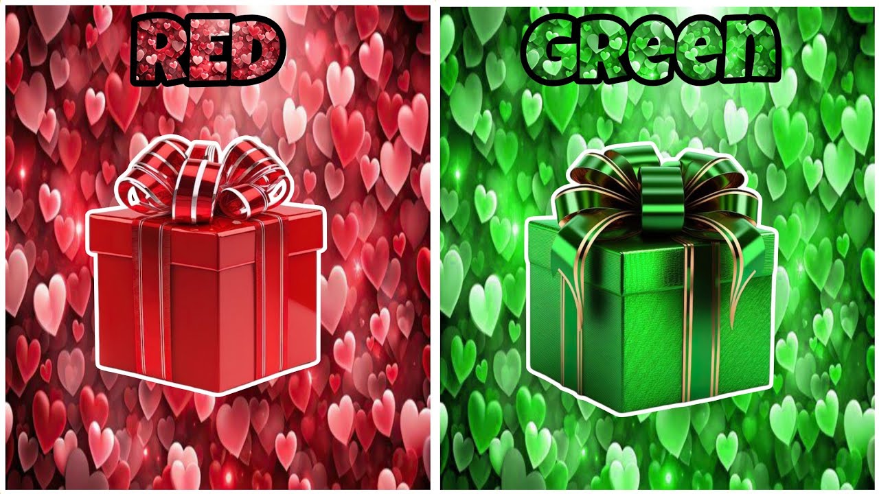 Choose your gift red or green how lucky are you quiz Fun quiz 