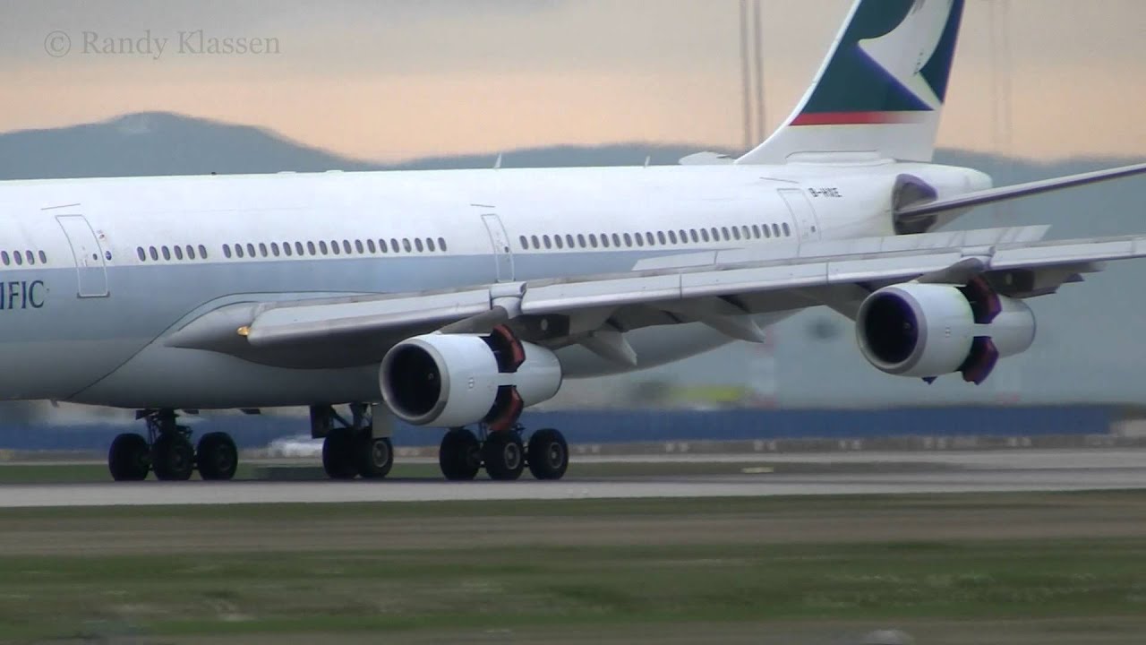 CX A340, 4Y A310, CA A330 landing at YVR