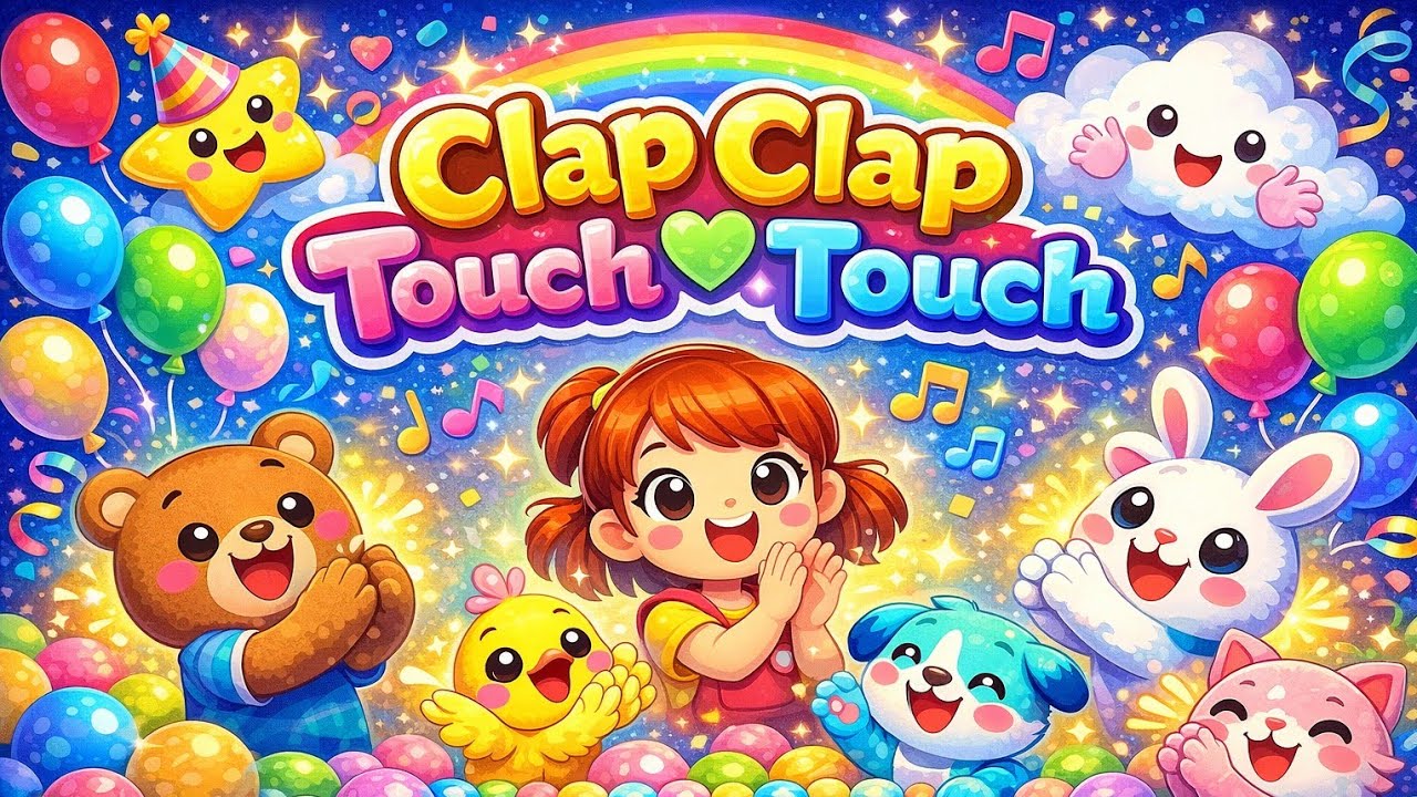 Clap Clap 👏 Touch Touch 🤗 | Action Songs for Kids | Fun Movement Rhyme#rhymes #kidsrhymes 