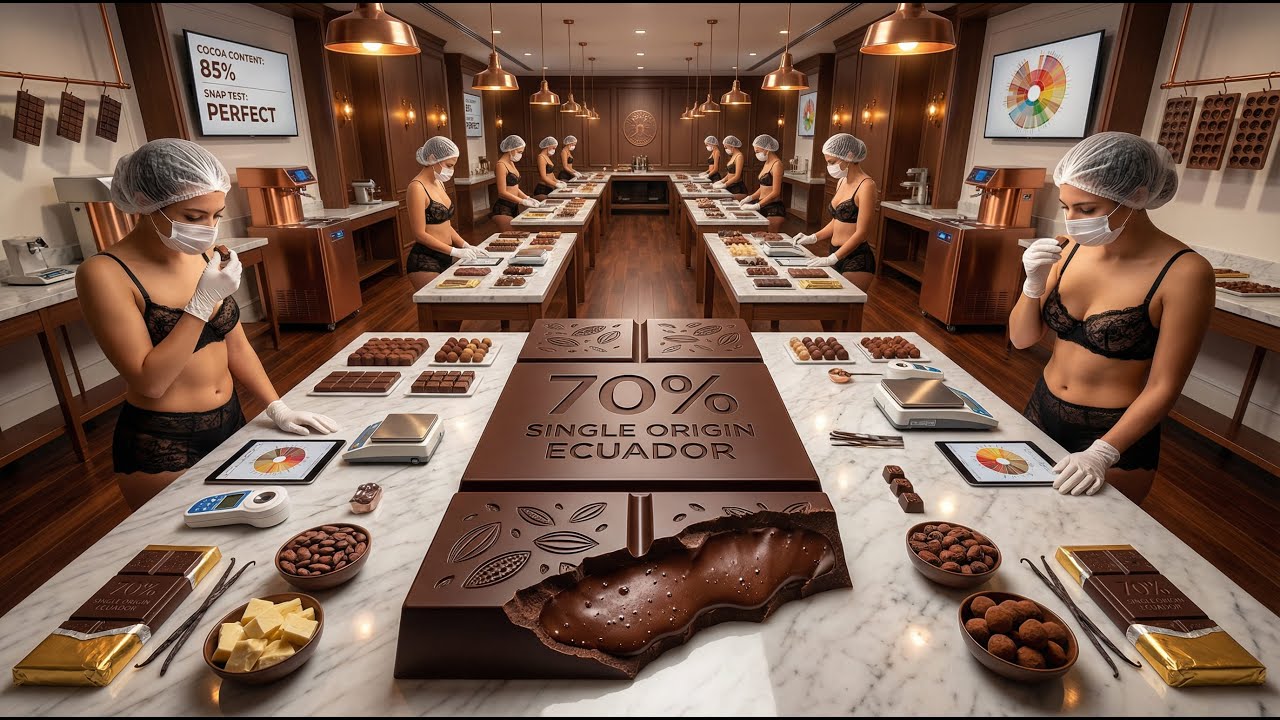 Inside the Chocolate Refinery | From Cocoa Beans to High-End Gourmet Bars (Full Process)