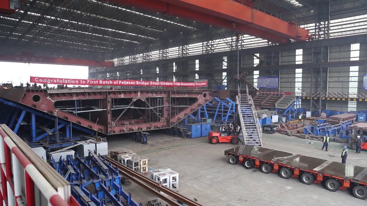 Peljesac Bridge first batch of steel box girders completed in China (CRBC)