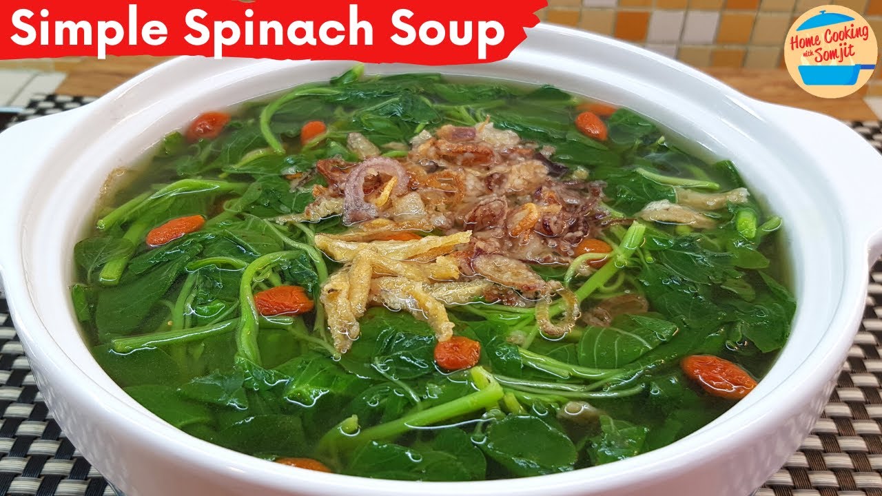 Easy Spinach Soup Recipe with Crispy Anchovies