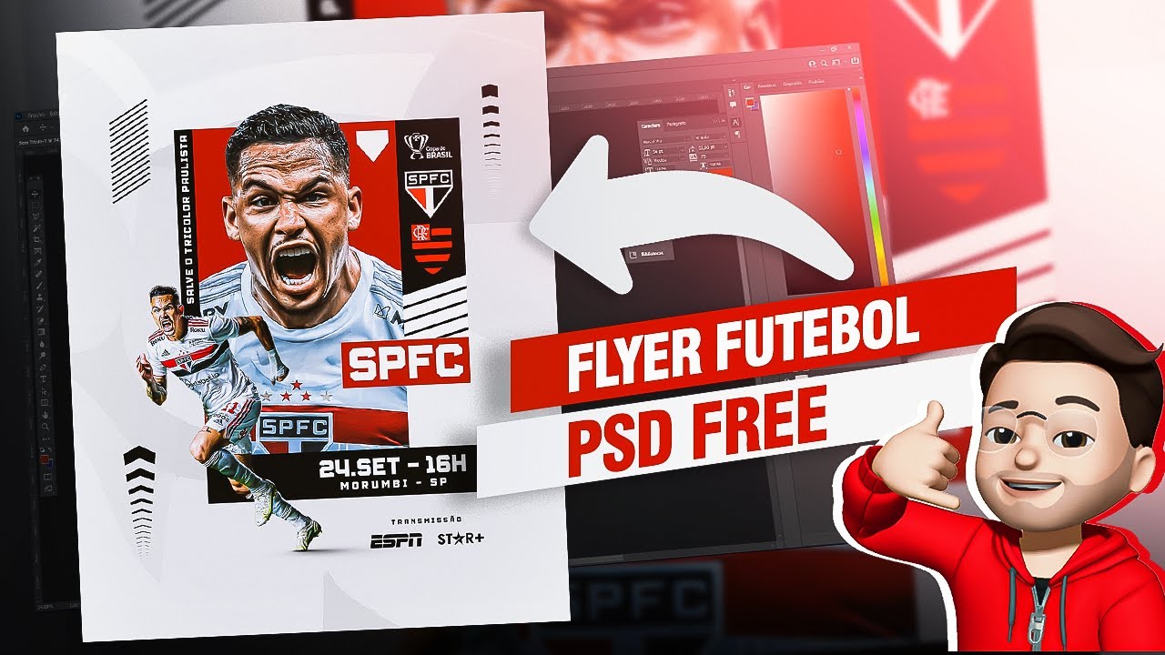 COMO CRIAR FLYER ESPORTIVO DE FUTEBOL NO PHOTOSHOP ( PSD FREE ).