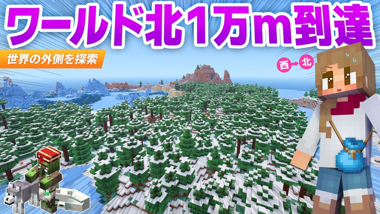 ワールド初の景色に遭遇！！美しい雪景色に超感動＆ゾンビ村に驚愕！【マイクラ統合版 / マインクラフト / minecraft】44