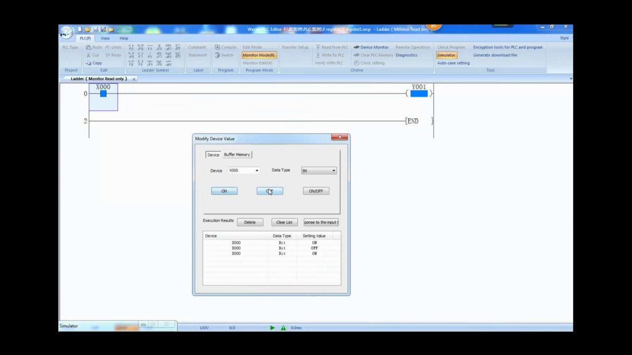How to Use Y Register Port through Wecon PLC Editor