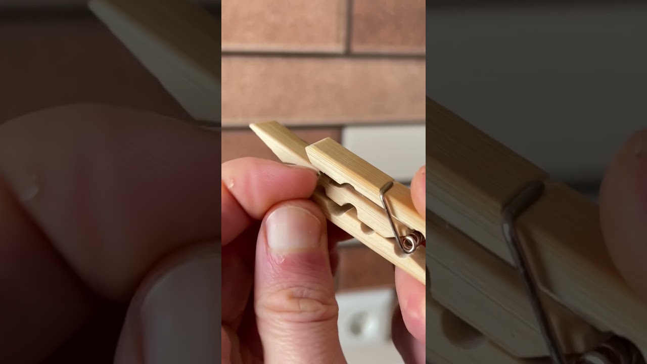 A powerful homemade wooden clothespin
