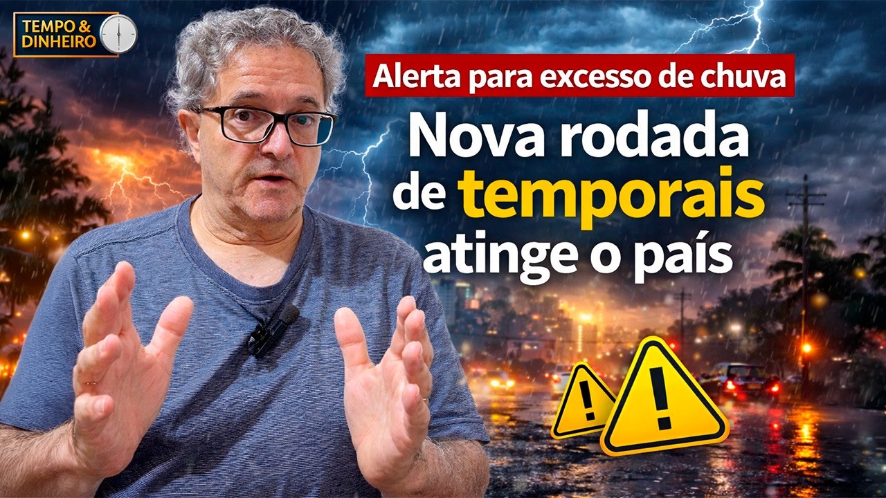 Volumes acima da média elevam alerta, nova rodada de temporais atinge o país nesta semana