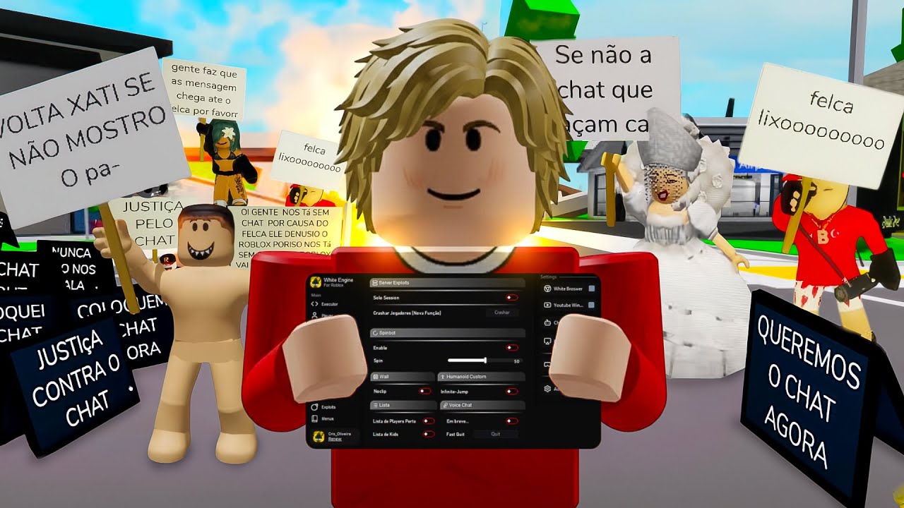 ESTRAGANDO OS PROTESTOS DO ROBLOX COM HACK!