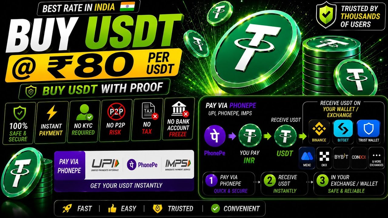How to Buy USDT in India | Best USDT Price 80 INR  Today | Instant USDT Transfer #usdt #inrtousdt 